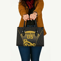 Custom Motueka High School Leather Bag Maori Koru Pattern