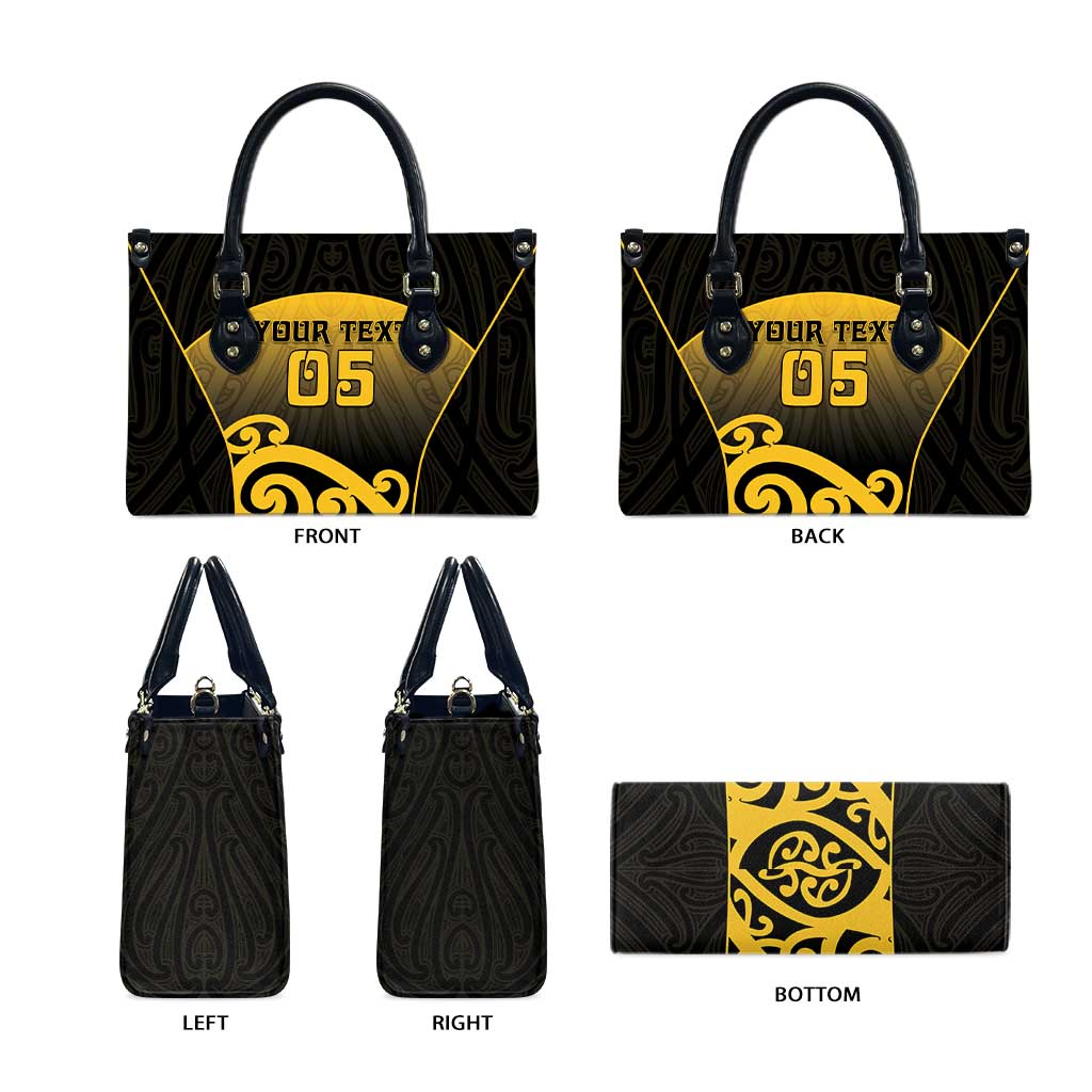 Custom Motueka High School Leather Bag Maori Koru Pattern