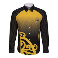 Custom Motueka High School Long Sleeve Button Shirt Maori Koru Pattern