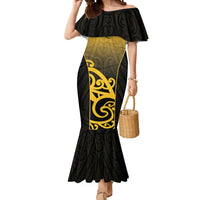 Custom Motueka High School Mermaid Dress Maori Koru Pattern LT05 Women Black - Polynesian Pride