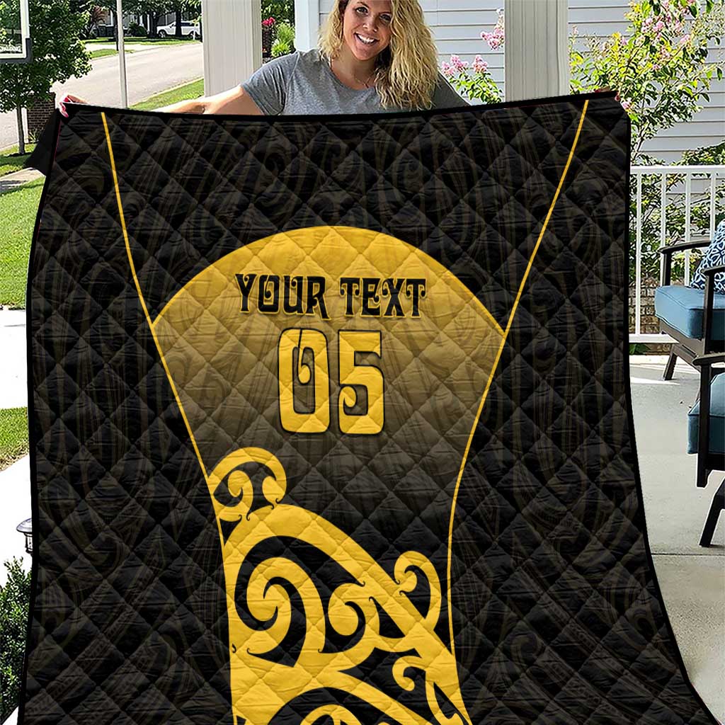 Custom Motueka High School Quilt Maori Koru Pattern LT05 Black - Polynesian Pride