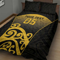 Custom Motueka High School Quilt Bed Set Maori Koru Pattern