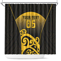 Custom Motueka High School Shower Curtain Maori Koru Pattern