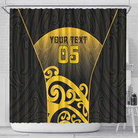 Custom Motueka High School Shower Curtain Maori Koru Pattern