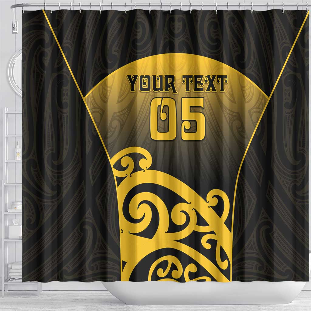 Custom Motueka High School Shower Curtain Maori Koru Pattern