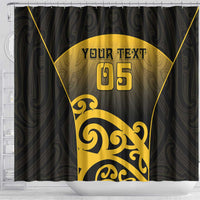 Custom Motueka High School Shower Curtain Maori Koru Pattern