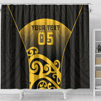 Custom Motueka High School Shower Curtain Maori Koru Pattern
