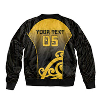 Custom Motueka High School Sleeve Zip Bomber Jacket Maori Koru Pattern LT05 - Polynesian Pride