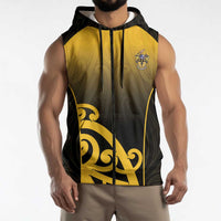 Custom Motueka High School Sleeveless Zip Hoodie Maori Koru Pattern LT05 - Polynesian Pride