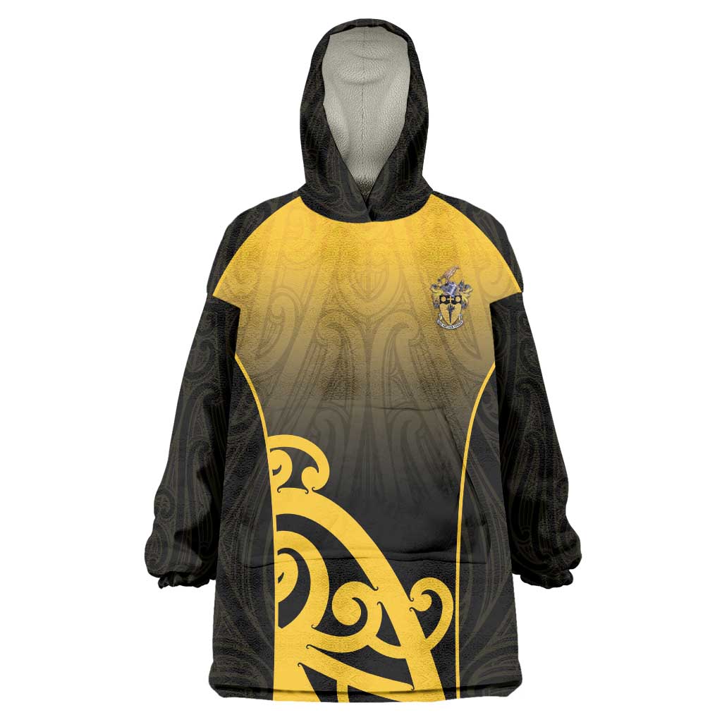 Custom Motueka High School Wearable Blanket Hoodie Maori Koru Pattern