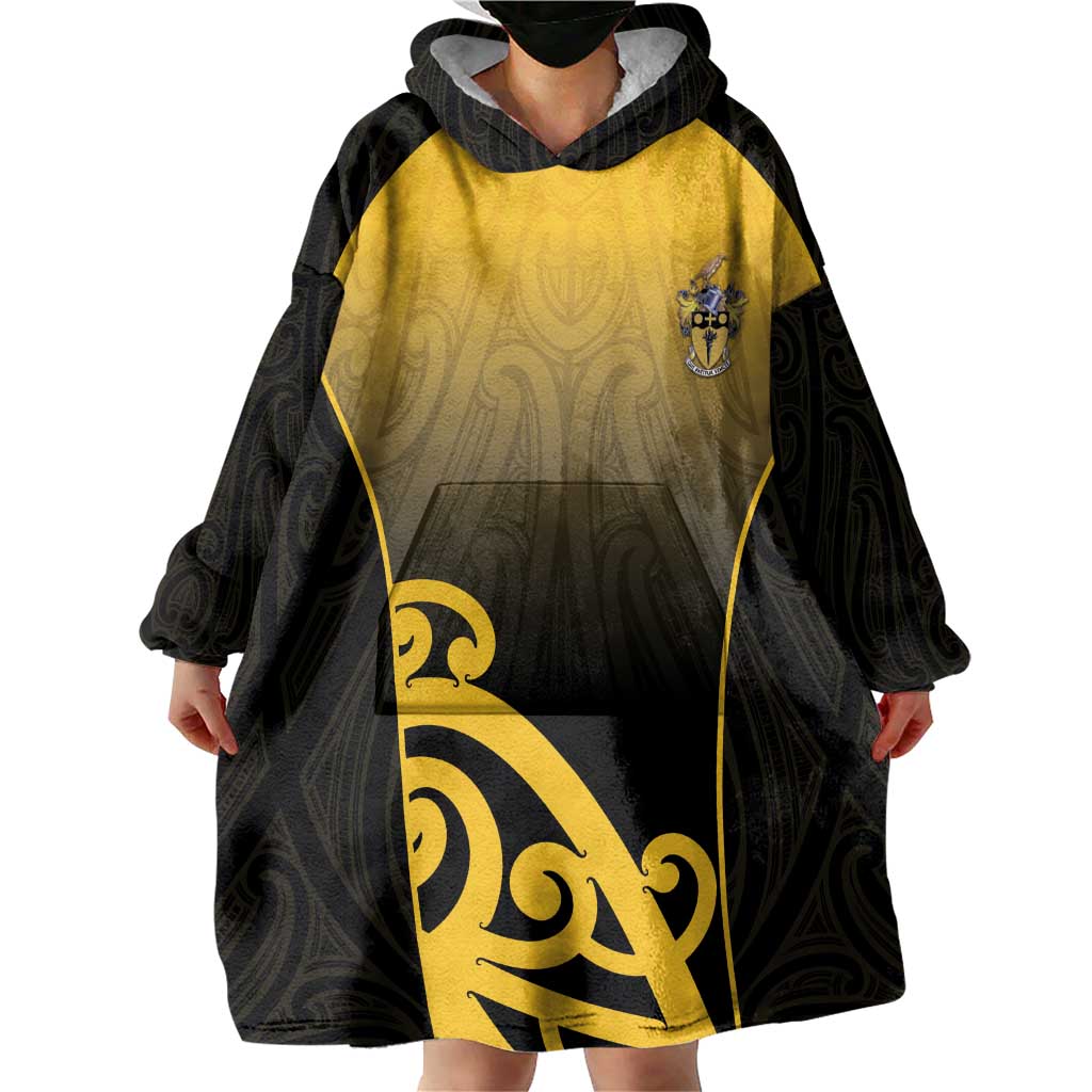 Custom Motueka High School Wearable Blanket Hoodie Maori Koru Pattern