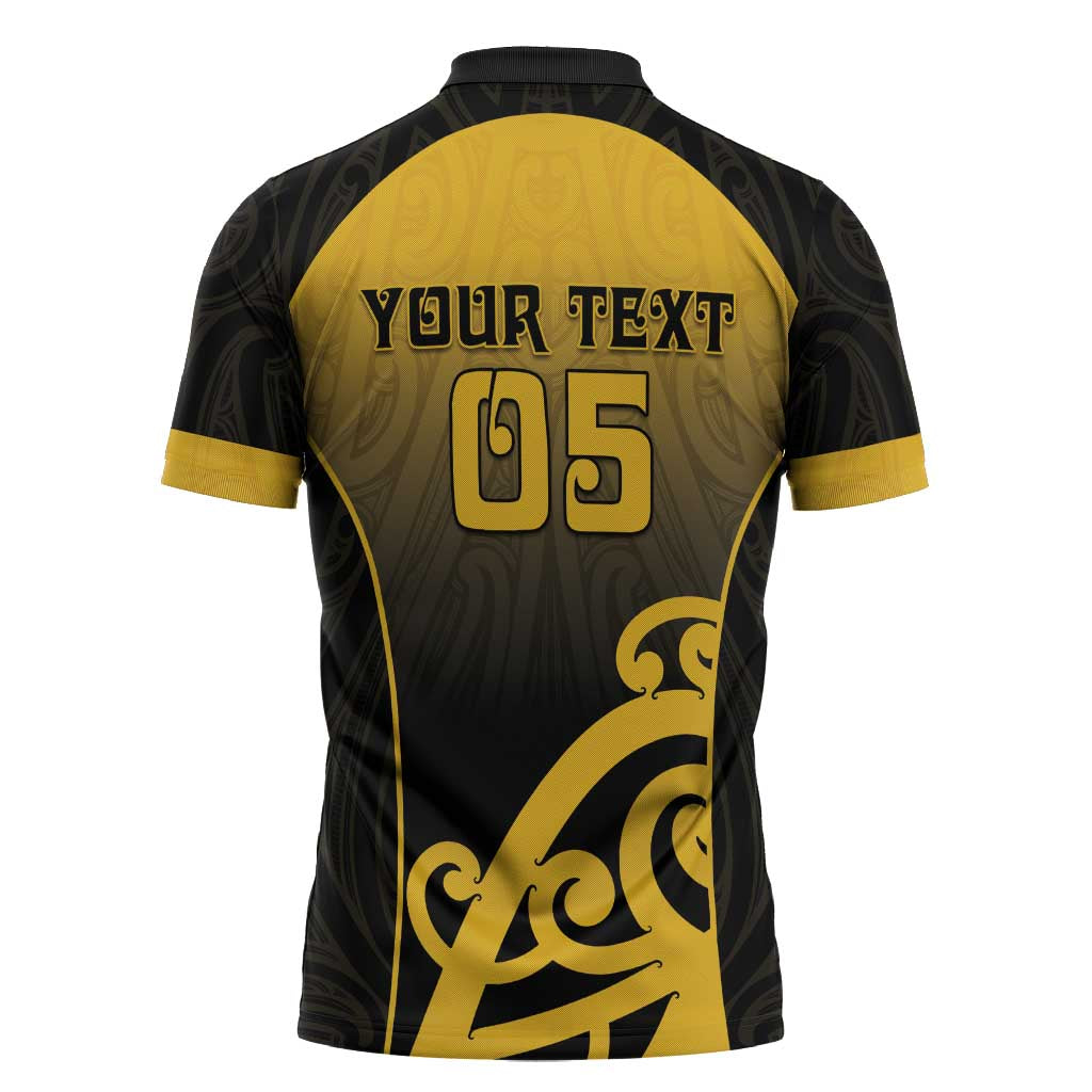 Custom Motueka High School Zipper Polo Shirt Maori Koru Pattern LT05 - Polynesian Pride