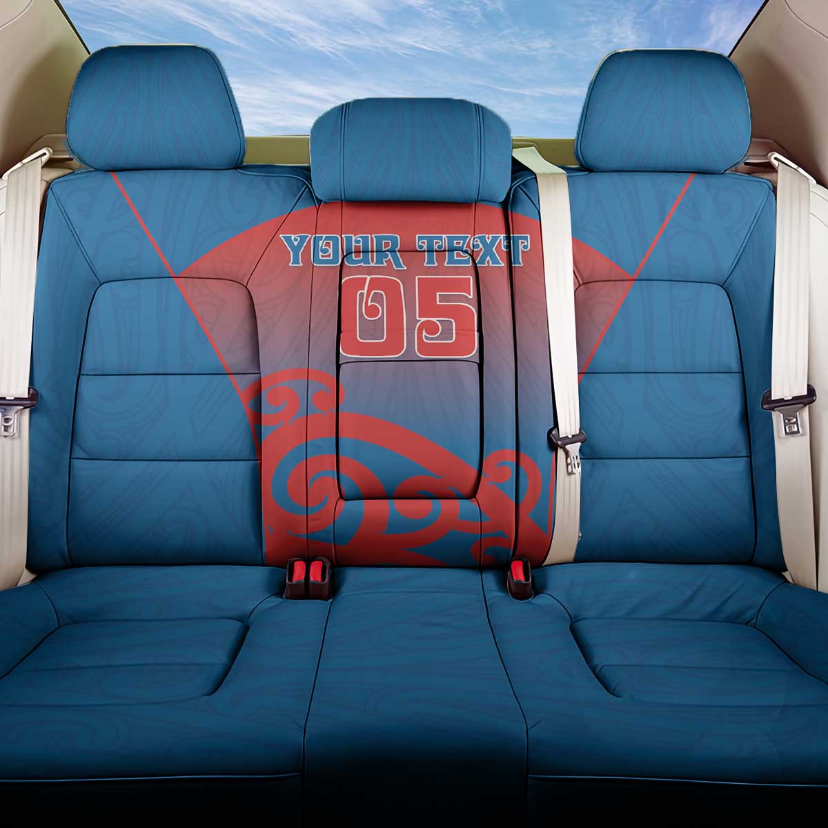 Custom St Joseph's Maori Girls' College Back Car Seat Cover Maori Koru Pattern LT05 One Size Blue - Polynesian Pride