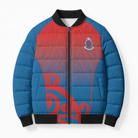 Custom St Joseph's Maori Girls' College Bomber Puffer Jacket Maori Koru Pattern