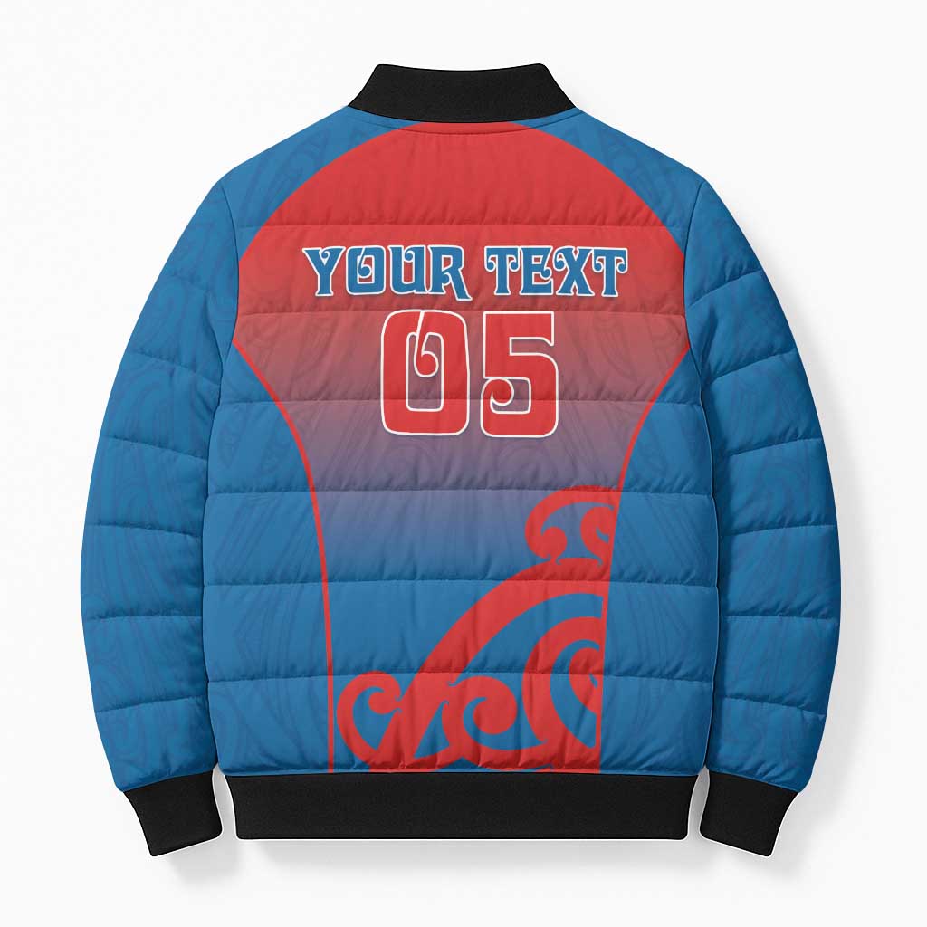 Custom St Joseph's Maori Girls' College Bomber Puffer Jacket Maori Koru Pattern