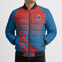 Custom St Joseph's Maori Girls' College Bomber Puffer Jacket Maori Koru Pattern