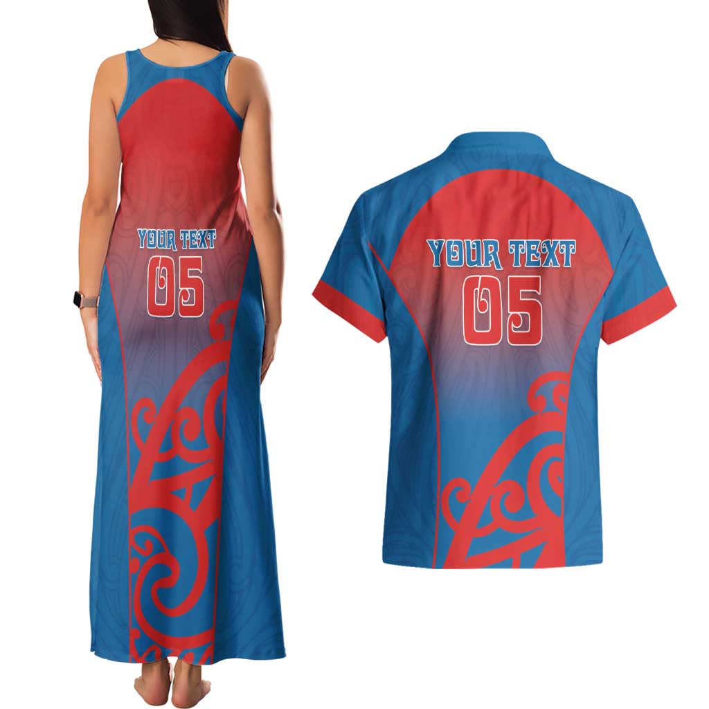 Custom St Joseph's Maori Girls' College Couples Matching Tank Maxi Dress and Hawaiian Shirt Maori Koru Pattern LT05 - Polynesian Pride