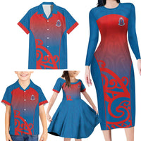 Custom St Joseph's Maori Girls' College Family Matching Long Sleeve Bodycon Dress and Hawaiian Shirt Maori Koru Pattern LT05 - Polynesian Pride