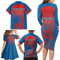 Custom St Joseph's Maori Girls' College Family Matching Long Sleeve Bodycon Dress and Hawaiian Shirt Maori Koru Pattern LT05 - Polynesian Pride