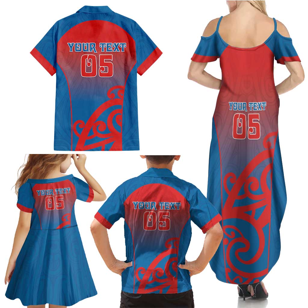 Custom St Joseph's Maori Girls' College Family Matching Summer Maxi Dress and Hawaiian Shirt Maori Koru Pattern