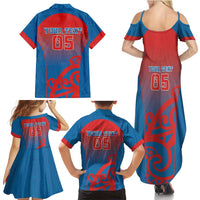 Custom St Joseph's Maori Girls' College Family Matching Summer Maxi Dress and Hawaiian Shirt Maori Koru Pattern