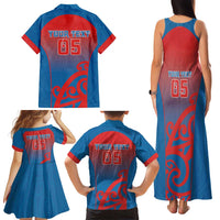 Custom St Joseph's Maori Girls' College Family Matching Tank Maxi Dress and Hawaiian Shirt Maori Koru Pattern