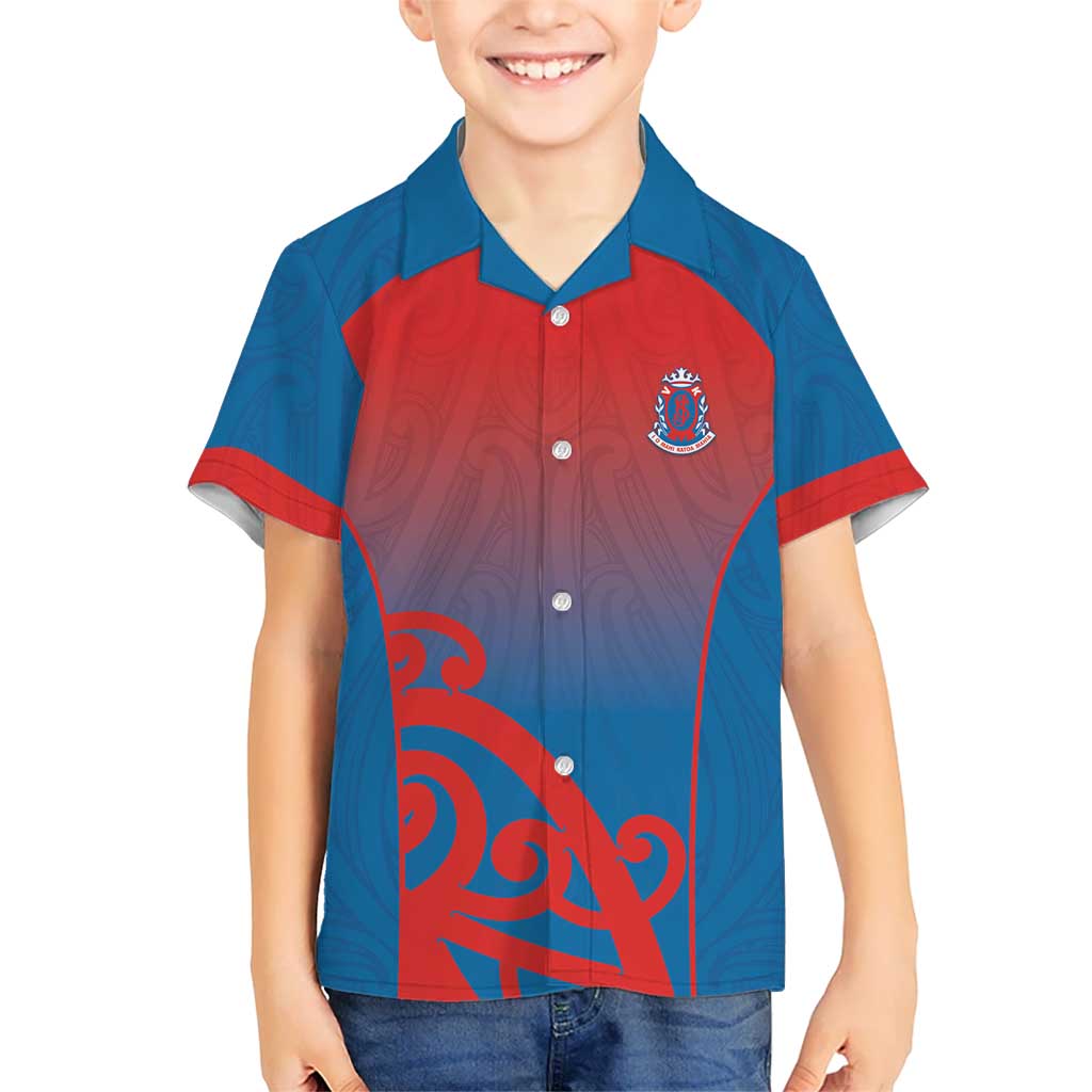 Custom St Joseph's Maori Girls' College Kid Hawaiian Shirt Maori Koru Pattern LT05 Kid Blue - Polynesian Pride