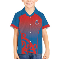 Custom St Joseph's Maori Girls' College Kid Hawaiian Shirt Maori Koru Pattern LT05 Kid Blue - Polynesian Pride