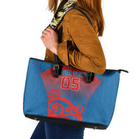 Custom St Joseph's Maori Girls' College Leather Tote Bag Maori Koru Pattern
