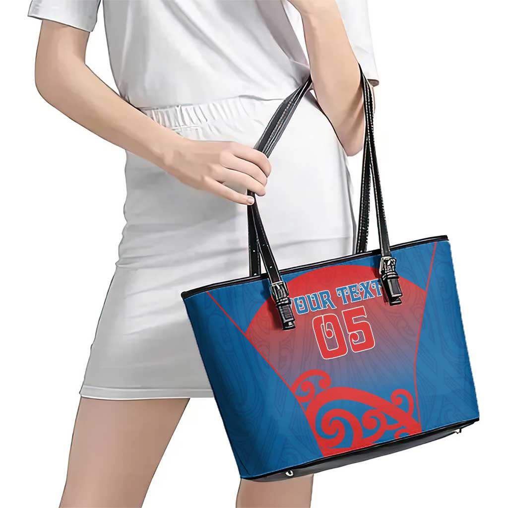 Custom St Joseph's Maori Girls' College Leather Tote Bag Maori Koru Pattern