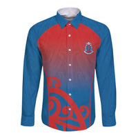 Custom St Joseph's Maori Girls' College Long Sleeve Button Shirt Maori Koru Pattern