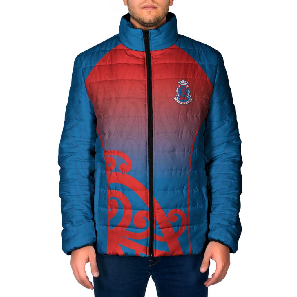 Custom St Joseph's Maori Girls' College Padded Jacket Maori Koru Pattern