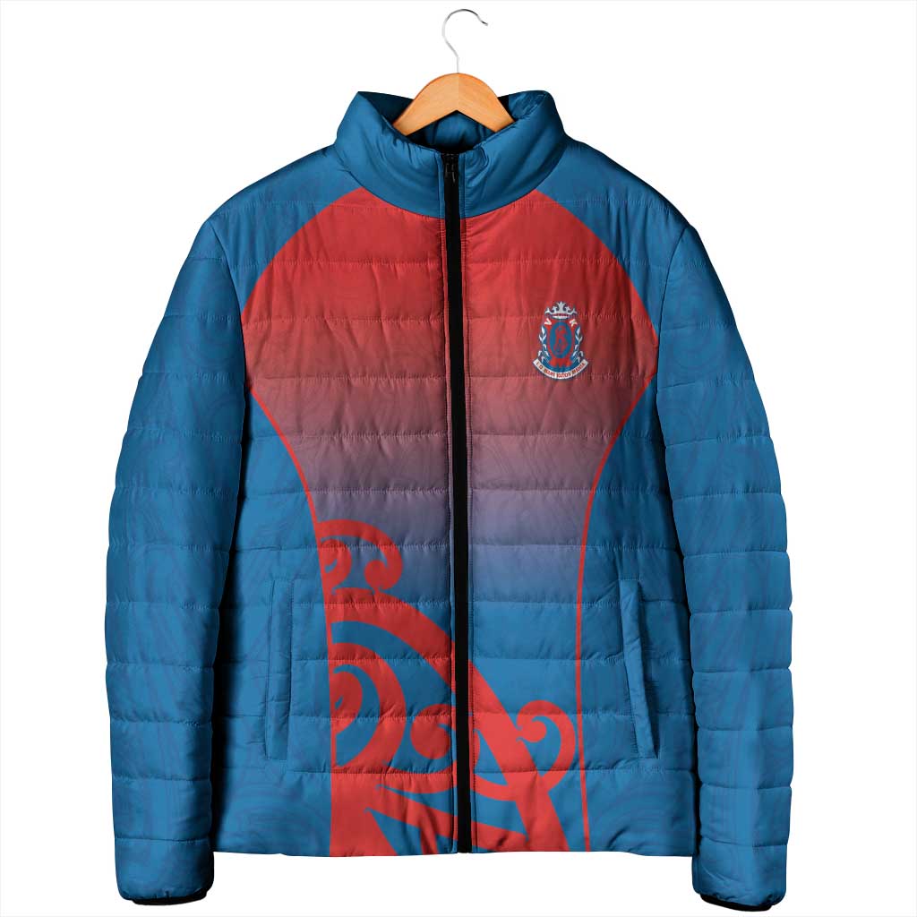 Custom St Joseph's Maori Girls' College Padded Jacket Maori Koru Pattern