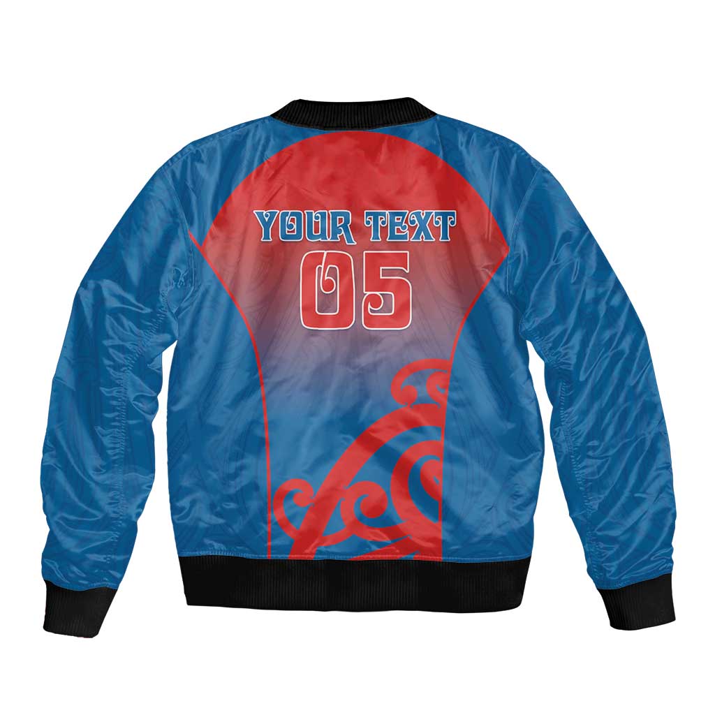 Custom St Joseph's Maori Girls' College Sleeve Zip Bomber Jacket Maori Koru Pattern