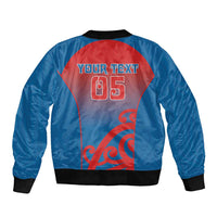 Custom St Joseph's Maori Girls' College Sleeve Zip Bomber Jacket Maori Koru Pattern