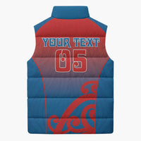 Custom St Joseph's Maori Girls' College Sleeveless Puffer Jacket Maori Koru Pattern
