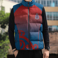 Custom St Joseph's Maori Girls' College Sleeveless Puffer Jacket Maori Koru Pattern