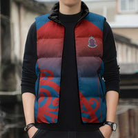 Custom St Joseph's Maori Girls' College Sleeveless Puffer Jacket Maori Koru Pattern