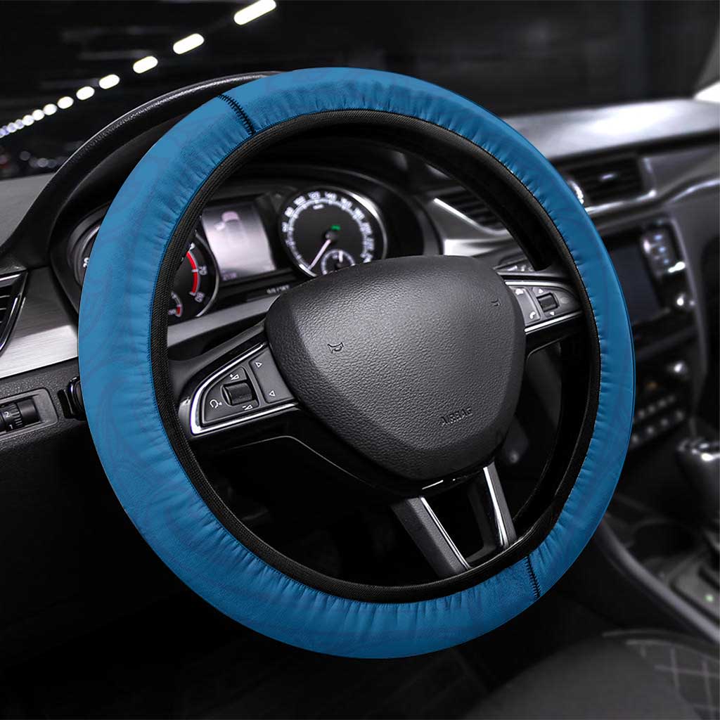 St Joseph's Maori Girls' College Steering Wheel Cover Maori Koru Pattern LT05 Universal Fit Blue - Polynesian Pride