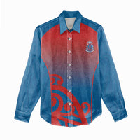 Custom St Joseph's Maori Girls' College Women Casual Shirt Maori Koru Pattern