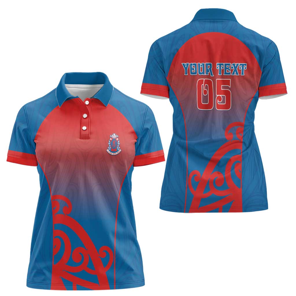Custom St Joseph's Maori Girls' College Women Polo Shirt Maori Koru Pattern