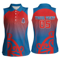 Custom St Joseph's Maori Girls' College Women Sleeveless Polo Shirt Maori Koru Pattern LT05 - Polynesian Pride