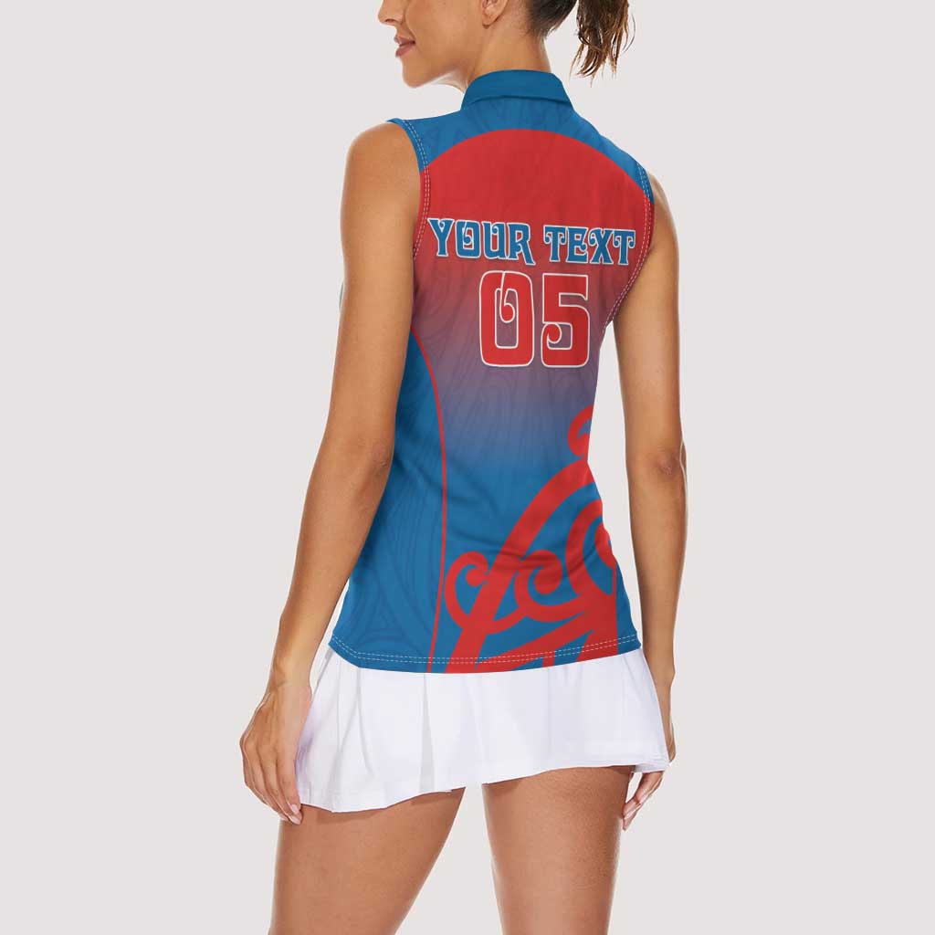 Custom St Joseph's Maori Girls' College Women Sleeveless Polo Shirt Maori Koru Pattern LT05 - Polynesian Pride