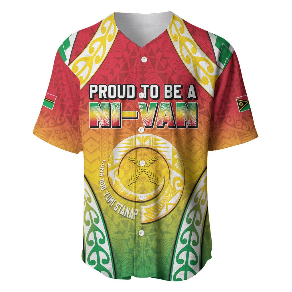 Personalised Vanuatu Baseball Jersey Proud To Be A Ni-Van With Tribal Pattern LT05 Reggae - Polynesian Pride
