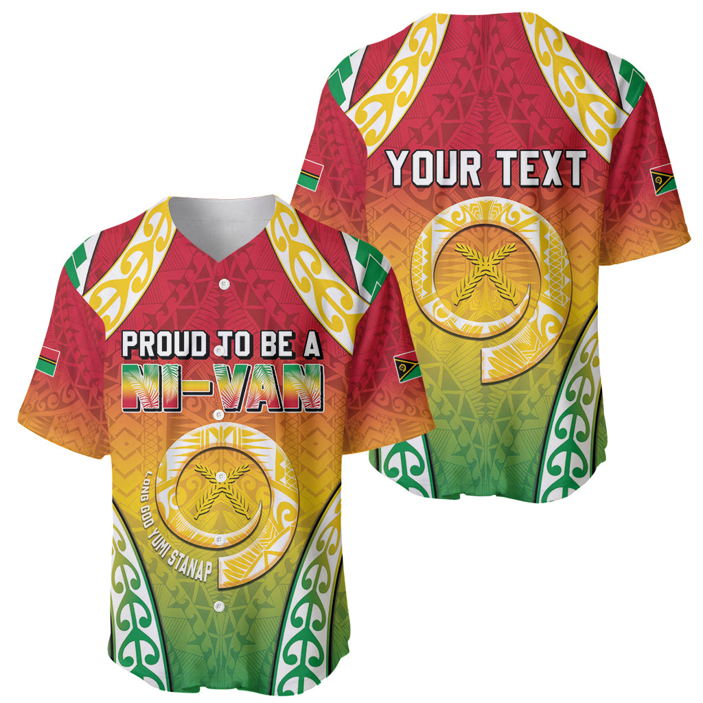 Personalised Vanuatu Baseball Jersey Proud To Be A Ni-Van With Tribal Pattern LT05 - Polynesian Pride