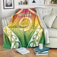 Vanuatu Blanket Proud To Be A Ni-Van With Tribal Pattern LT05 Reggae - Polynesian Pride
