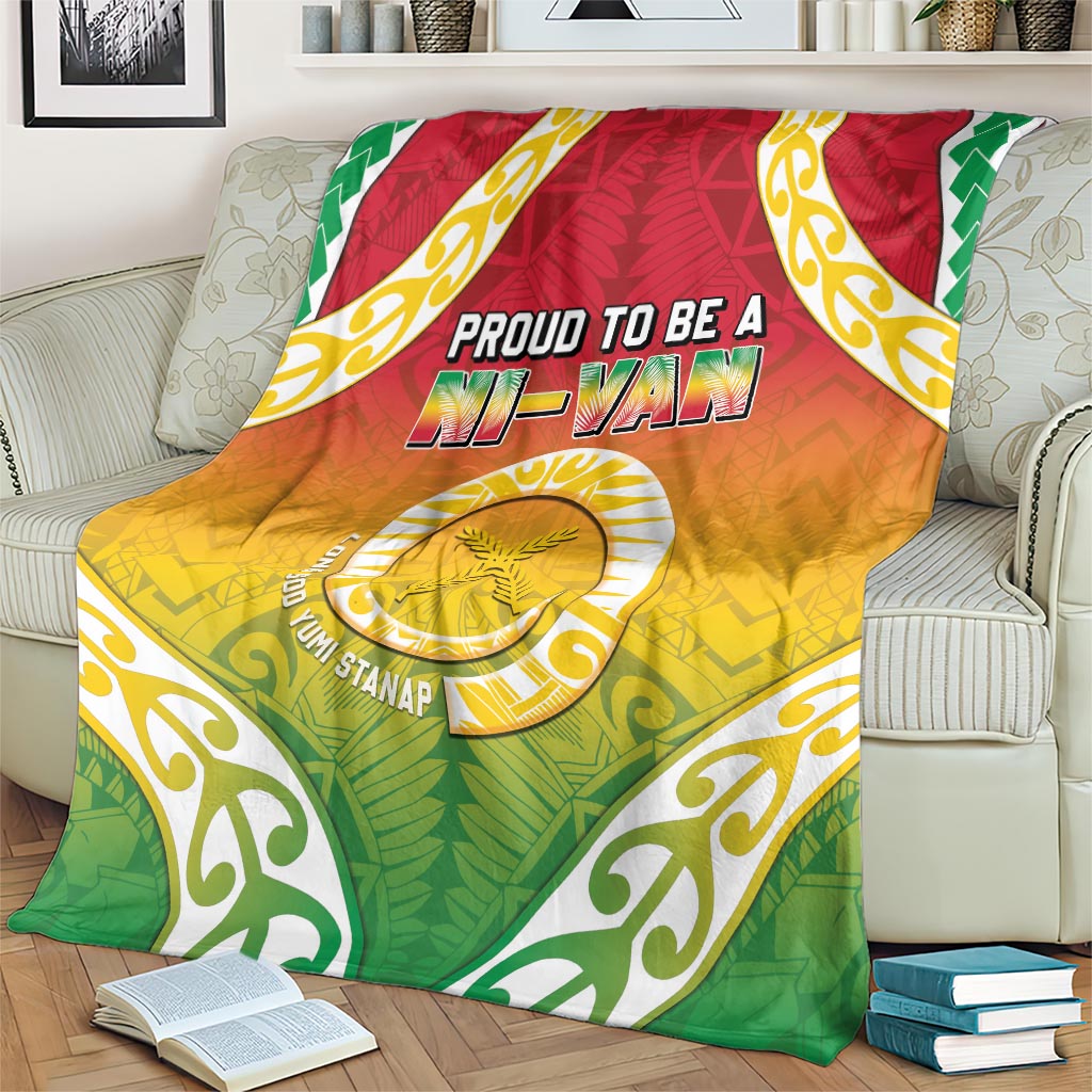 Vanuatu Blanket Proud To Be A Ni-Van With Tribal Pattern LT05 - Polynesian Pride