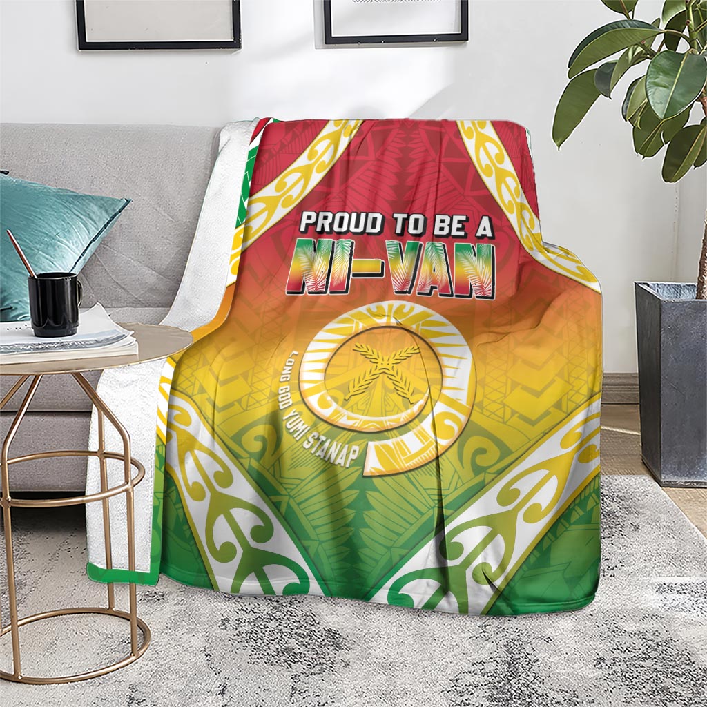 Vanuatu Blanket Proud To Be A Ni-Van With Tribal Pattern LT05 - Polynesian Pride