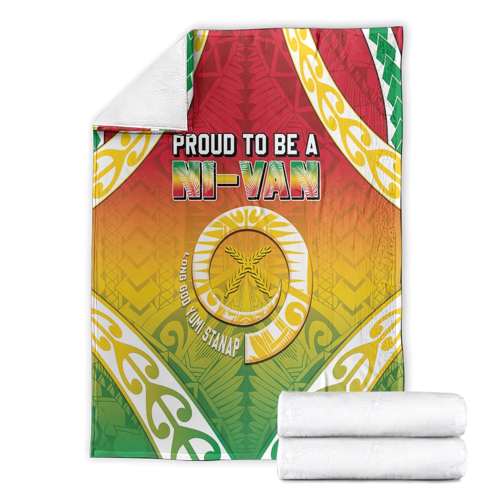 Vanuatu Blanket Proud To Be A Ni-Van With Tribal Pattern LT05 - Polynesian Pride