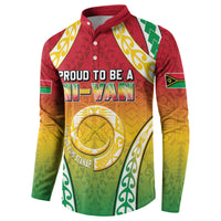 Personalised Vanuatu Button Sweatshirt Proud To Be A Ni-Van With Tribal Pattern LT05 - Polynesian Pride